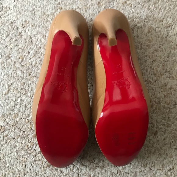 Authentic Christian Louboutin Tan Leather Pumps - Picture 4 of 5